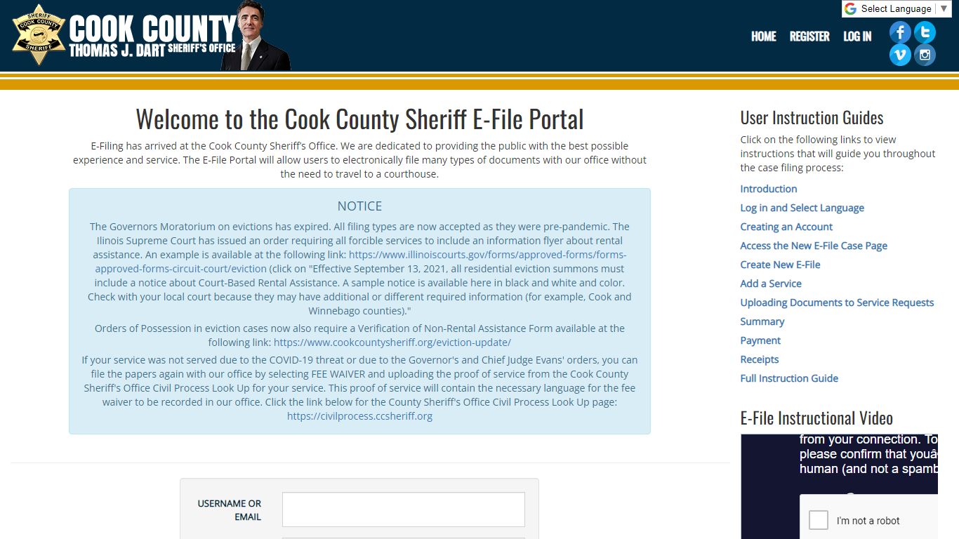 Cook County Sheriff E-File - Cook County Sheriff